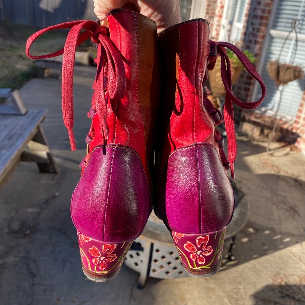 ♥️ HOST PICK! 🤎 Colorful Lace Up Boots - Picture 4 of 6